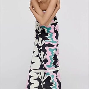 Anthropologie Abstract Floral Maxi Dress